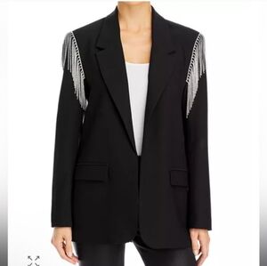 BB Dakota Black Blazer with Crystalr Fringe